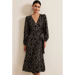 Phase Eight Jazminda Shimmer Wrap Midi Dress